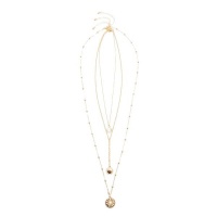 Quiz Ladies Gold Diamante Circle Layer Necklace - Gold Photo