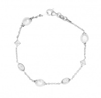 Art Jewellers - 925 Sterling Silver Baroque Pearl & C.Z Bracelet Photo