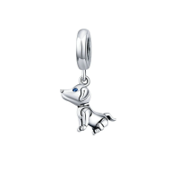 Lucid 925 Silver Charm - Little Dog Pendant - For Charm Bracelet Photo