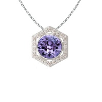 Stella Luna Honeycomb Necklace- made with Swarovski Tanzanite Crystal Photo