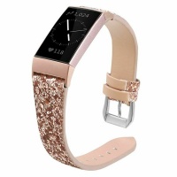 Fabuloulsy Fit Fabulously Fit Fitbit Charge 3/4 Sequin Rose Gold Leather Strap Photo