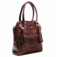 NUVO - Genuine Leather Dijon shoulder handbag in Dark Cognac Photo