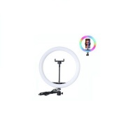RGB LED Soft Ring Light with Phone Clip - 26cm Photo