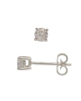 Miss Jewels - 0.50ctw Cubic Zirconia Stud Earrings in 925 Sterling Silver Photo