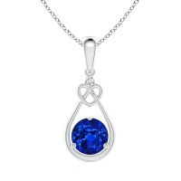 Stella Luna Knotted Heart Pendant-Swarovski Sapphire Crystal Photo