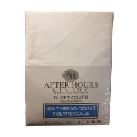 After Hours 180 Thread Count Polypercale Duvet Cover - Super King - White Photo