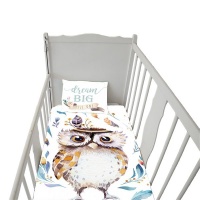 Print with Passion White Baby Owl Cot Duvet Set Photo