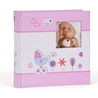 Henzo - Baby Moments 200 Slip-in Photo Album | Memo Area | Pink Photo