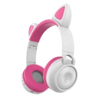 Colorful Glow Cat Ear Headphones White/Pink Photo