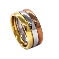 Androgyny 3 Stack Clasic Tricolour Rings Stainelss Steel - 3mm each-AR6 Photo