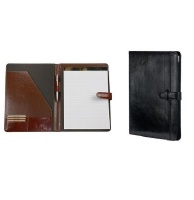 Adpel A5 Vitello Leather Folder with Tab Closure - Black Photo
