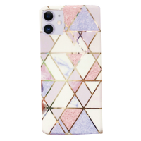 Funki Fish Geometric Marble Case for iPhone 12 & 12 PRO - Pink Blue & Gold Photo