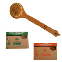Natural Glycerine Soap Bar 2 Pack and Natural Body Brush Set Photo