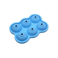6 Ball Boulders Silicone Ice Tray- Light Blue Photo