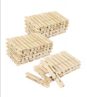 100 Large Wooden Clothes Deco Pins Pegs - A Pack of 100 Photo