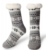 Winter Fuzzy Socks For Women Warm Soft Cozy Fleece Slippers socks - Grey Photo
