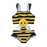 Cute Bee Girls Swimming Costume Photo