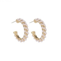 Shell Pearl Hoop Earrings For Women Photo
