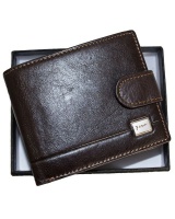 Fino Genuine Leather Bifold Wallet with Gift Box - D.brown Photo