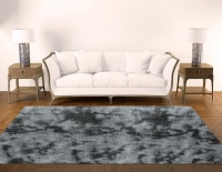 150 x 180cm Plush Two Tone Fluffy Carpet - Shaggy & Foldable Rugs Photo