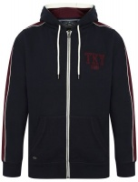 Tokyo Laundry - Mens Hennessey Zip Through Hoodie With Tape Sleeve Detail In Navy Photo