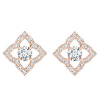 Stella Luna Clover Earrings- Swarovski Clear Crystal Rosegold Photo