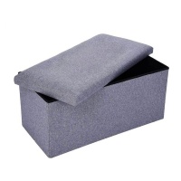Mix Box Foldable Fabric Cotton Linen Storage Cube Box Ottoman Stool Photo