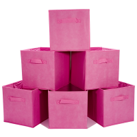 Loop Storage boxes Foldable Storage Bins Pack of 6 - Crimson Pink Photo