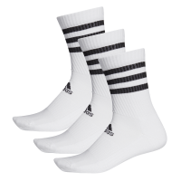adidas 3-Stripes Cushioned Crew Socks - 3 Pairs - Arch Support - White Photo