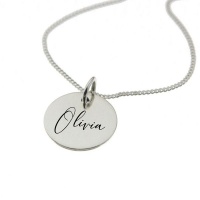 ""Olivia" Personalised Engraved Necklace in Sterling Silver" Photo