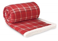 Premium Luxury Sherpa Blanket Throw - Red Tartan Photo