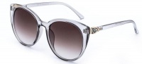 You & I Ladies Classic Grey Cateye Sunglasses - Gold Photo