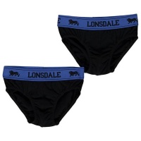 Lonsdale Boys 2 Pack Briefs - Black/Blue Photo