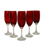 Champagne Glasses 190ml 6 Piece Red Photo