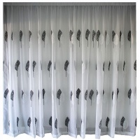 Matoc Readymade Curtain Café-Taped -Sheer Embroidered Voile -BW Photo