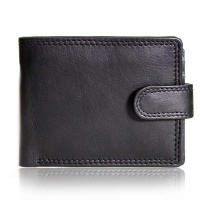 Nuvo - Black Genuine Leather Men's Wallet with Tab - 117 Photo