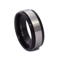 Xcalibur Stainless Steel Black Movable Groove Ring-XR43 Photo