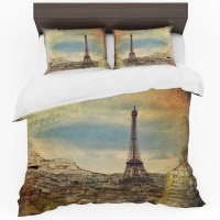 Print with Passion Rustic Eiffel Duvet Cover Set Photo