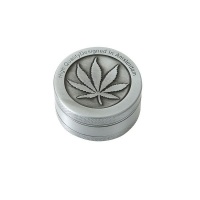SoGood Candy Aluminium Four Piece Grinder Silver Embossed Leaf Photo