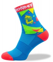 Grumpy Monkey Short Lumo Blue Sock Photo