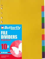 Butterfly A4 File Dividers Bright Board - 10 Tab Photo