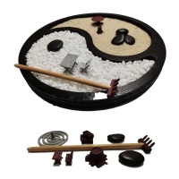 Edlini - Yin-Yang Mini Desktop Zen Garden Kit - Black Photo