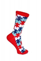 SoXology - Red Puzzle Fashion Socks Single Pair Photo