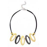 SISTA Black and Gold Oval Necklace VN6826 Photo
