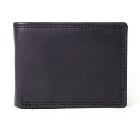 Nuvo - 073 Genuine Leather Men's bi-fold Wallet - Black Photo