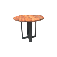 Spitfire Furniture Blackwood Round Dining Table with Black Metal Legs Photo