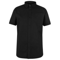 Firetrap Men's Short Sleeve Oxford Shirt - Black - Parallel Import Photo
