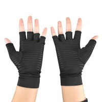 Tech Geeks Copper Compression Arthritis Gloves - Black Photo
