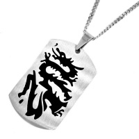 Xcalibur Stainless Steel Disc With Dragon Pendant On Chain Photo