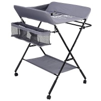 Adjustable Baby Changing Table Diaper Station with Wheels Photo